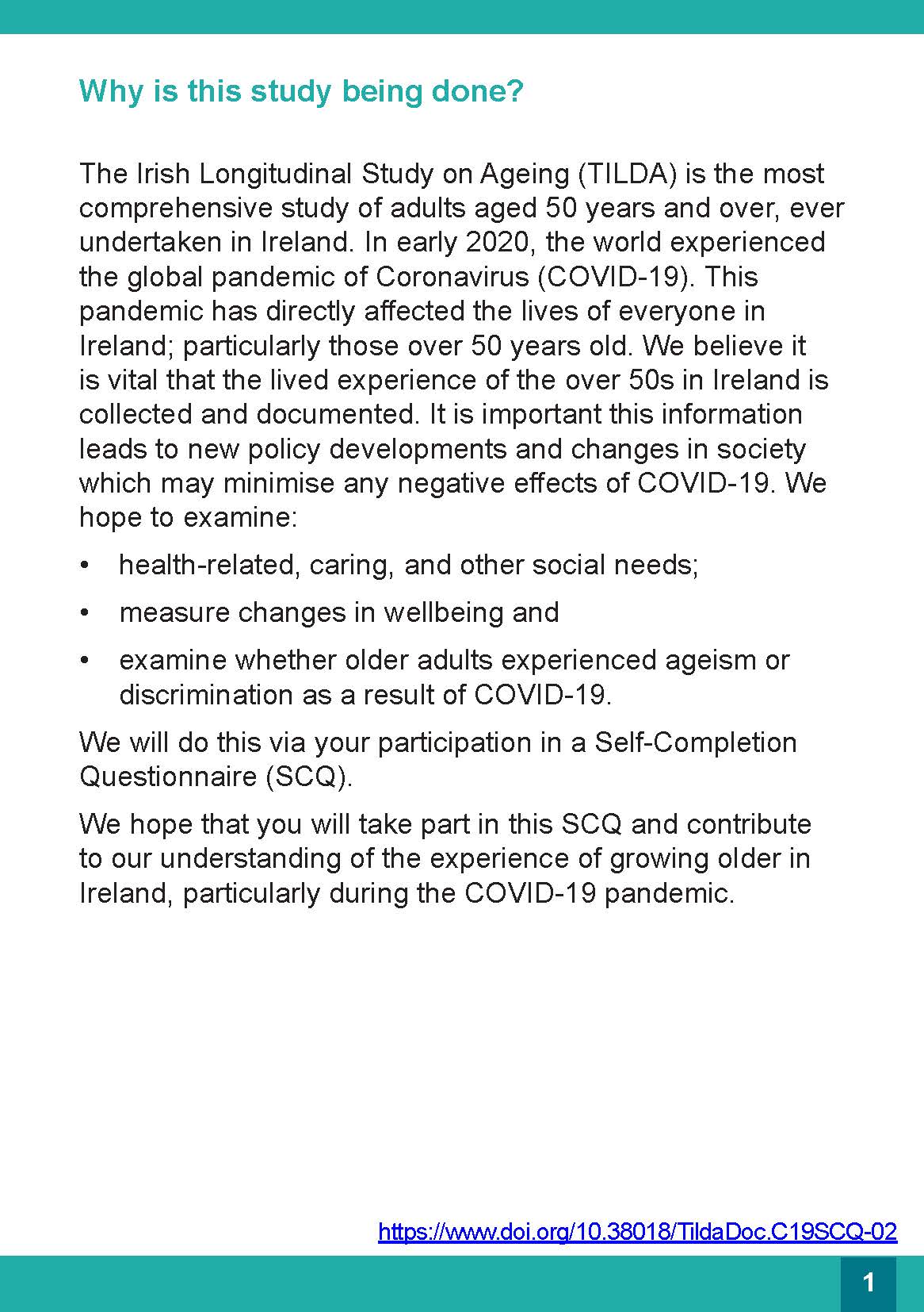 Covid-19 Study Information Leaflet