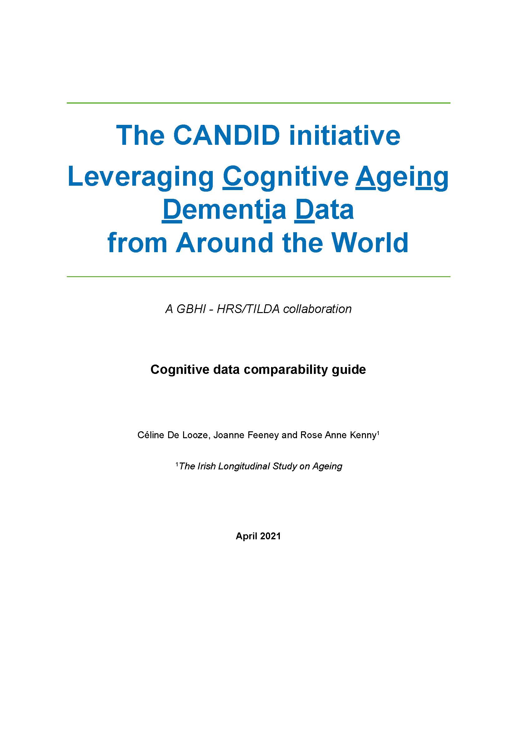 CANDID Cognitive Data Guide Report